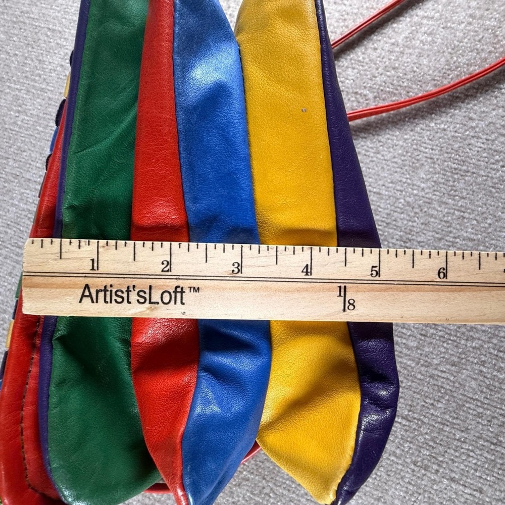 Vintage Narda Collection Patchwork Leather Crossb… - image 8